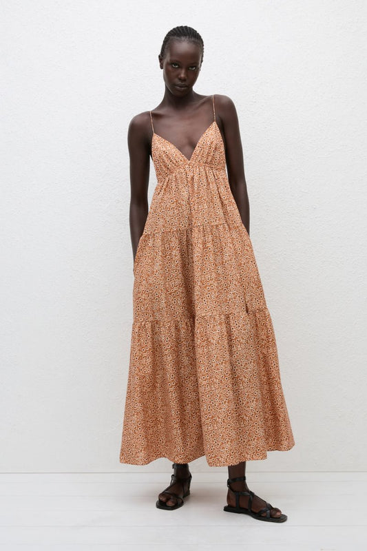 TRIANGLE TIRED SUNDRESS-STRAWFLOWER Maxi Dress Matteau 