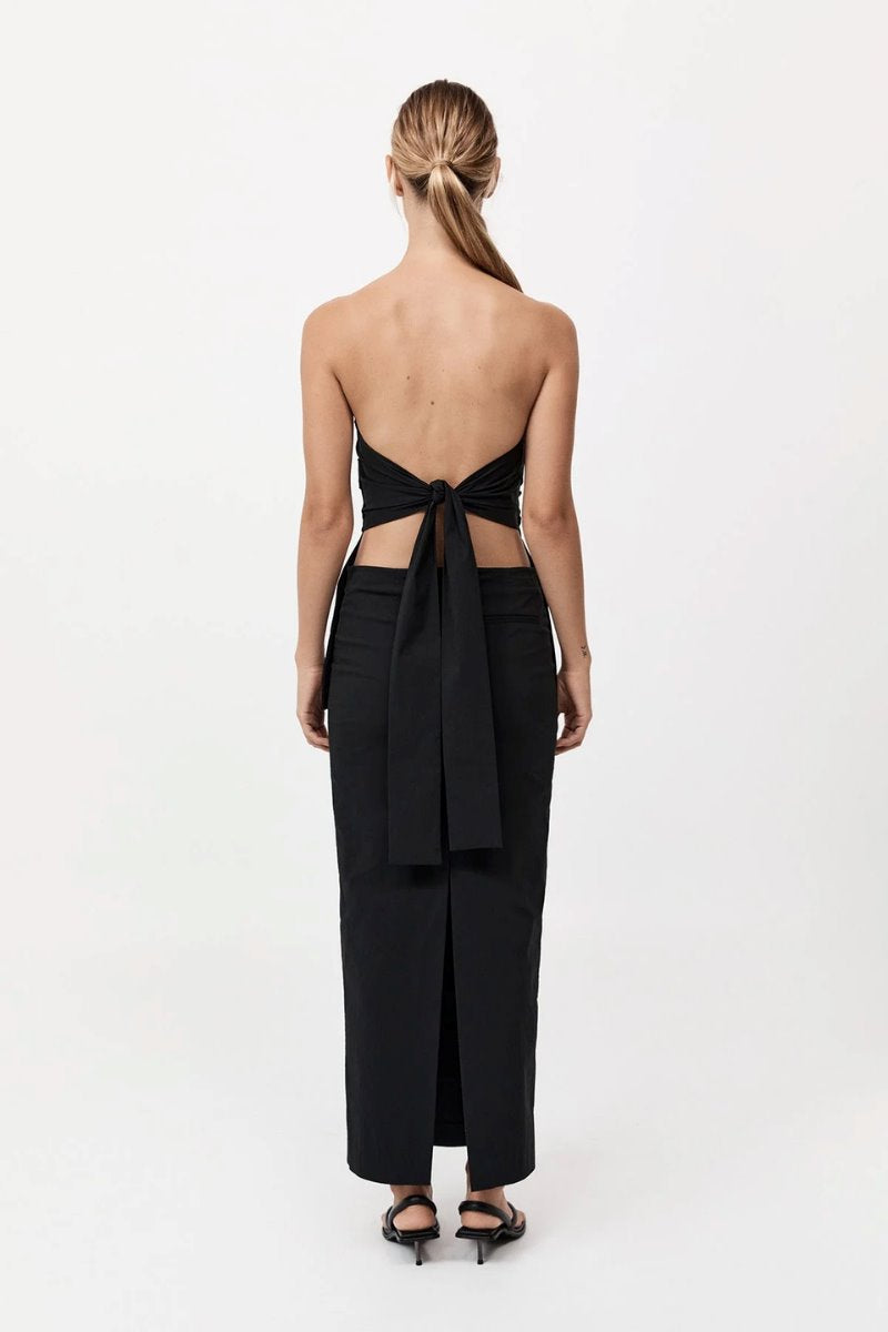 STRAPLESS TIE BACK TOP-BLACK Tops ST AGNI 