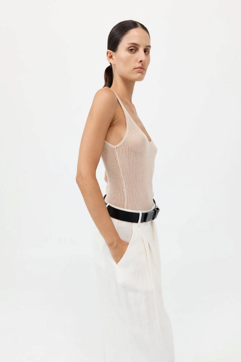 FINE CROCHET CAMI-SAND Tops ST AGNI 