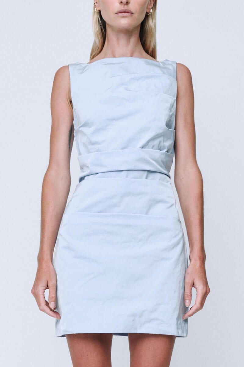 EMMA MINI DRESS-POWDER BLUE