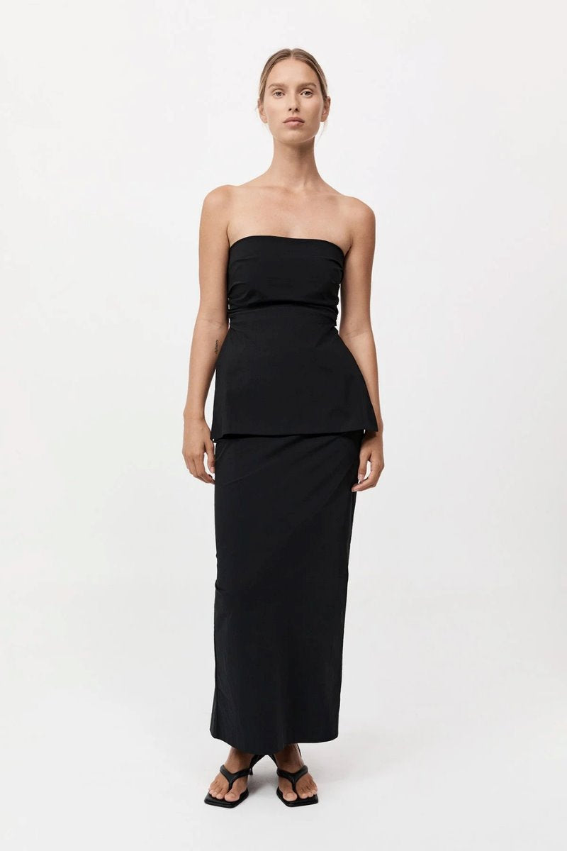 STRAPLESS TIE BACK TOP-BLACK Tops ST AGNI 