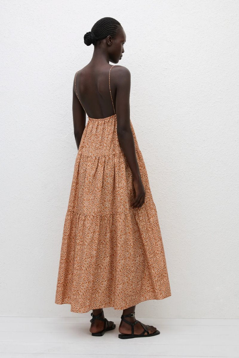 TRIANGLE TIRED SUNDRESS-STRAWFLOWER Maxi Dress Matteau 