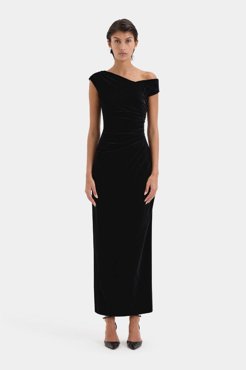 ETTORE GOWN-BLACK Midi Dress SIR. 