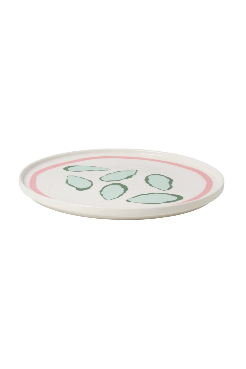 OYSTER PLATE-PINK/GREEN *in-store only* Home In The Round House 