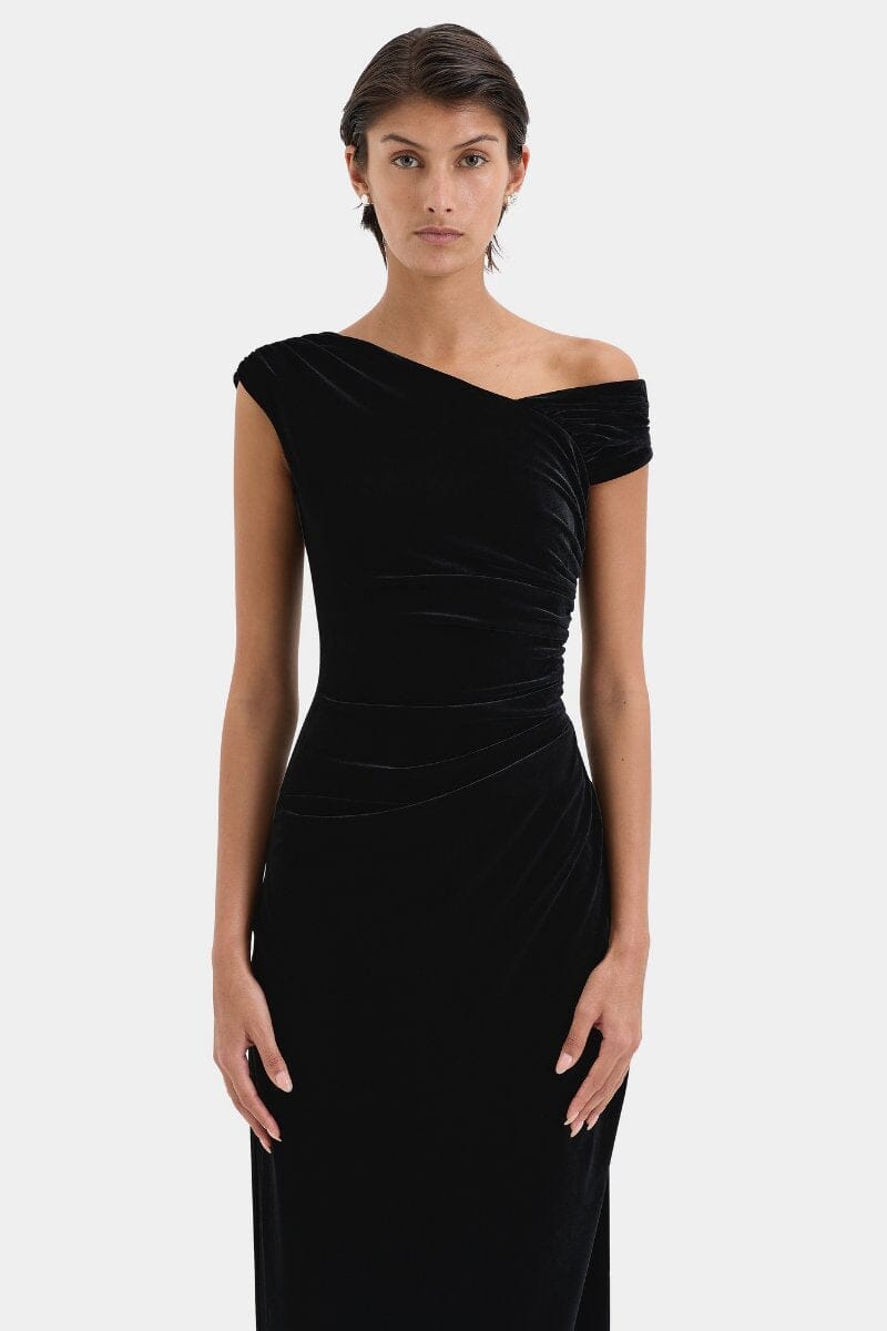 ETTORE GOWN-BLACK Midi Dress SIR. 