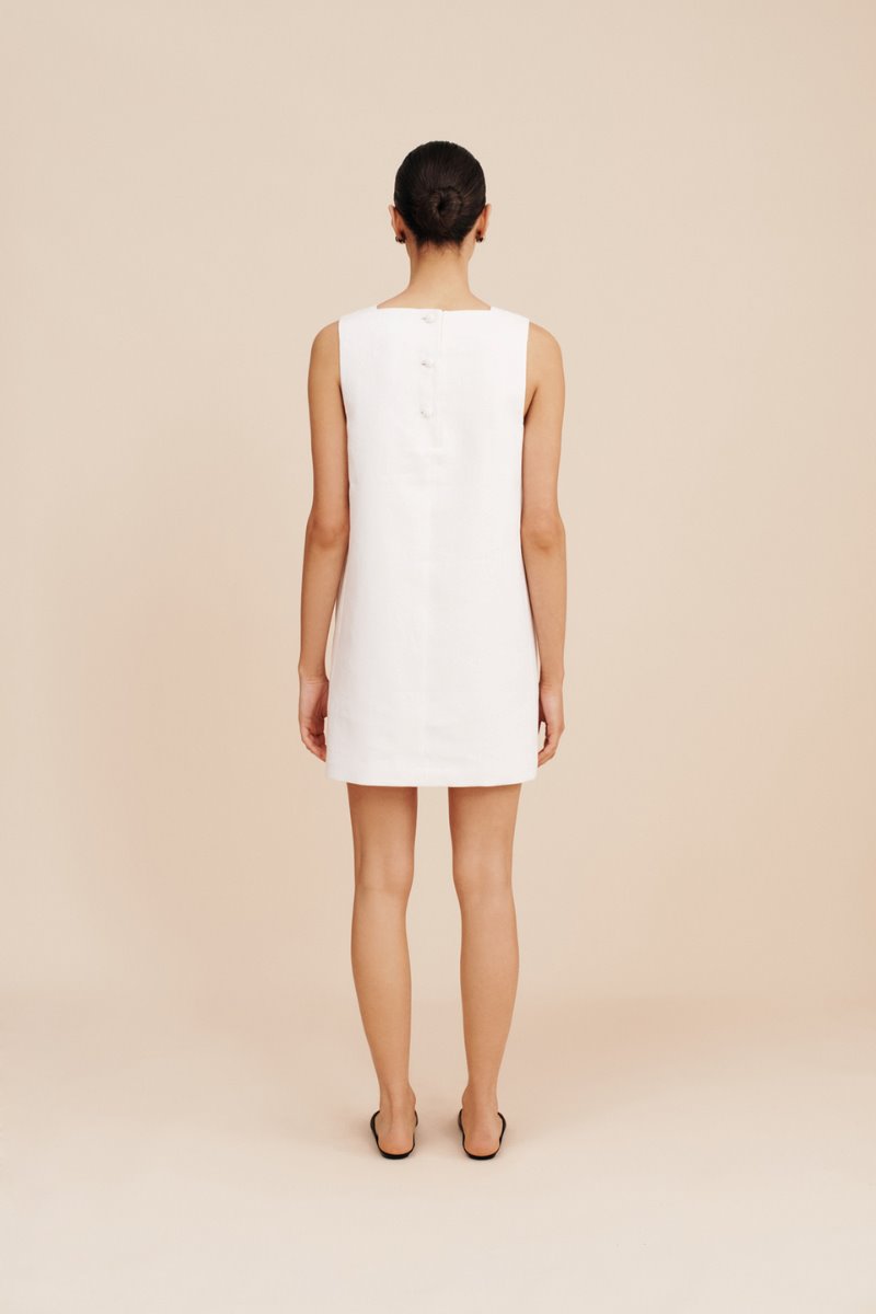 RIO SHIFT MINI DRESS-IVORY Mini Dress Posse 