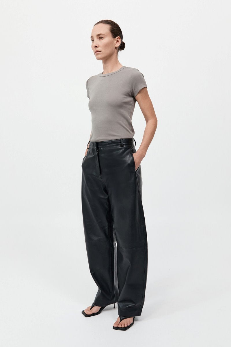 LEATHER BALLOON PANTS-BLACK Pants ST AGNI 