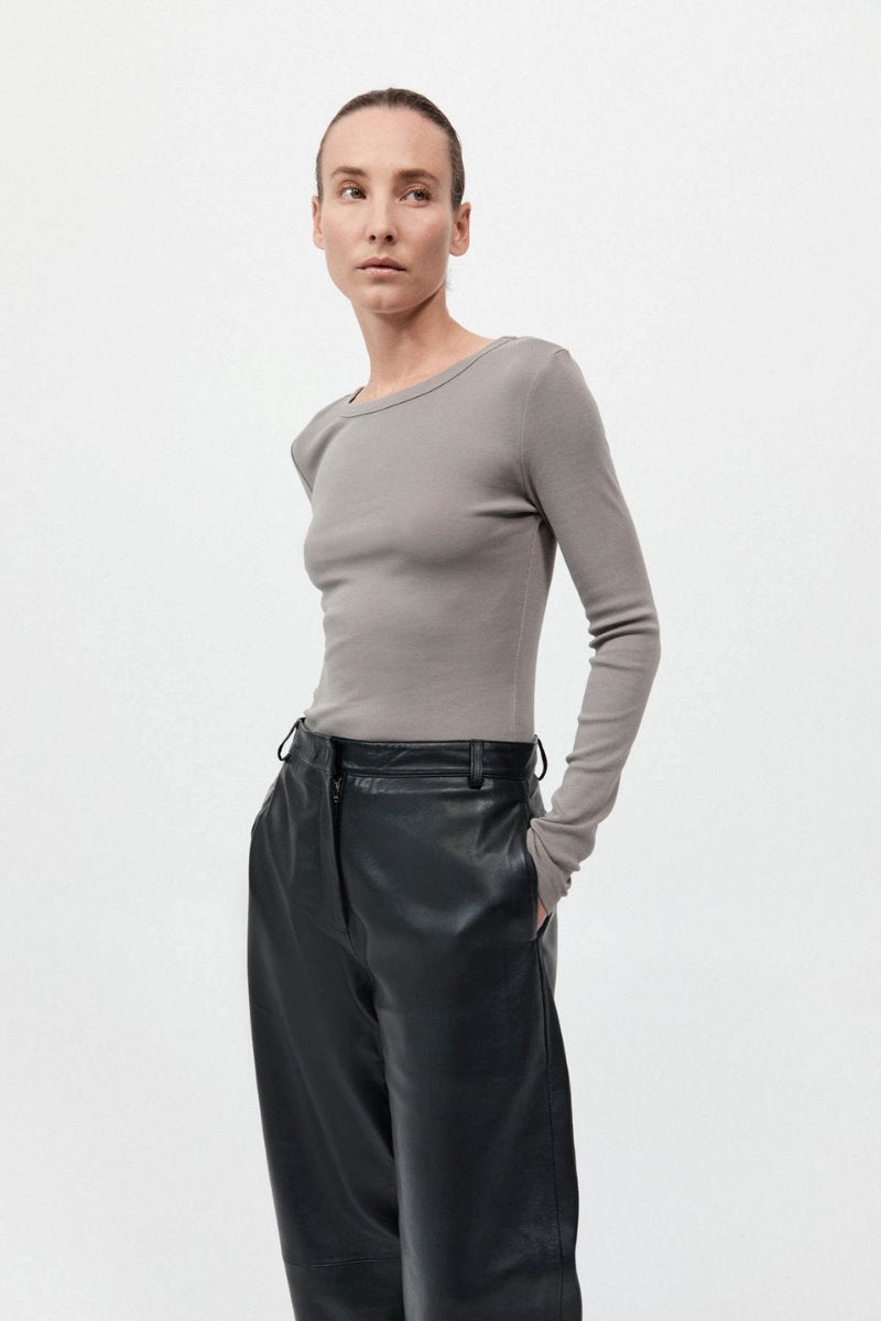 LEATHER BALLOON PANTS-BLACK Pants ST AGNI 