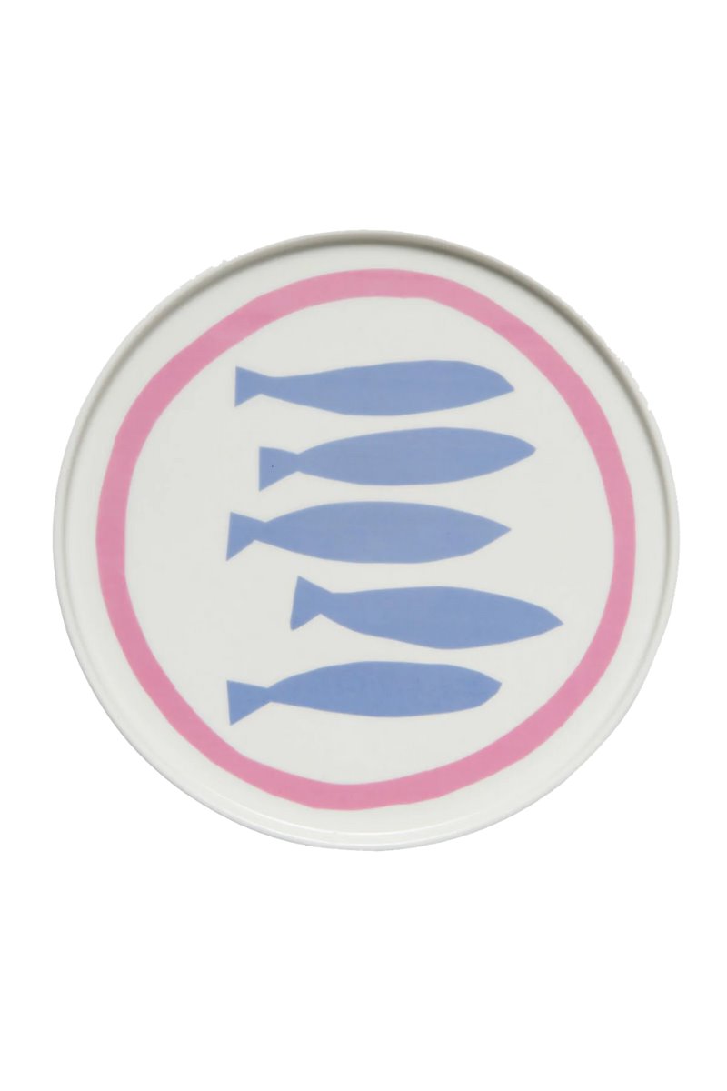 SARDINES PLATE-PINK/BLUE *in-store only* Home In The Round House 