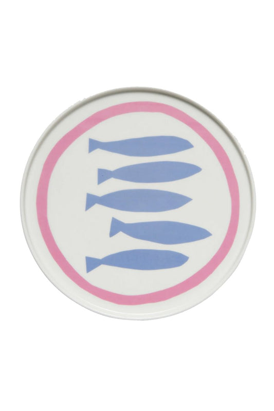 SARDINES PLATE-PINK/BLUE *in-store only* Home In The Round House 