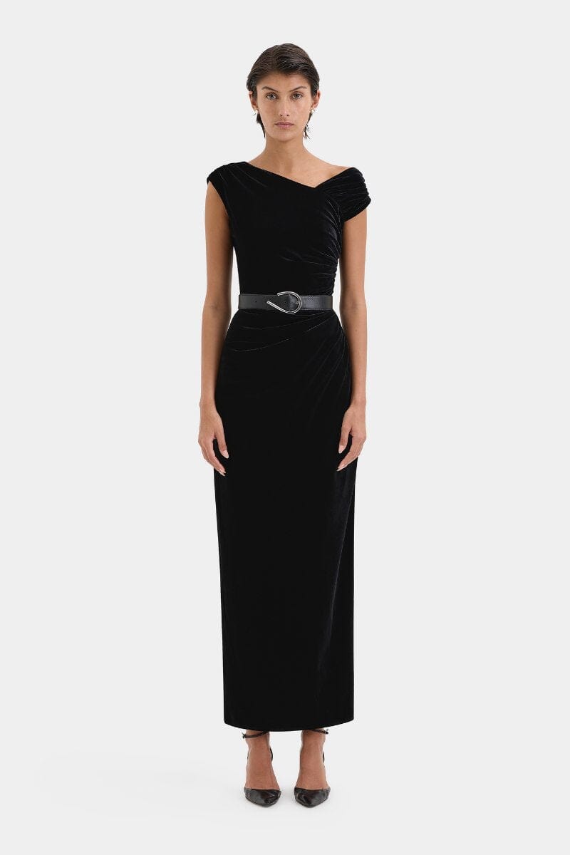 ETTORE GOWN-BLACK Midi Dress SIR. 