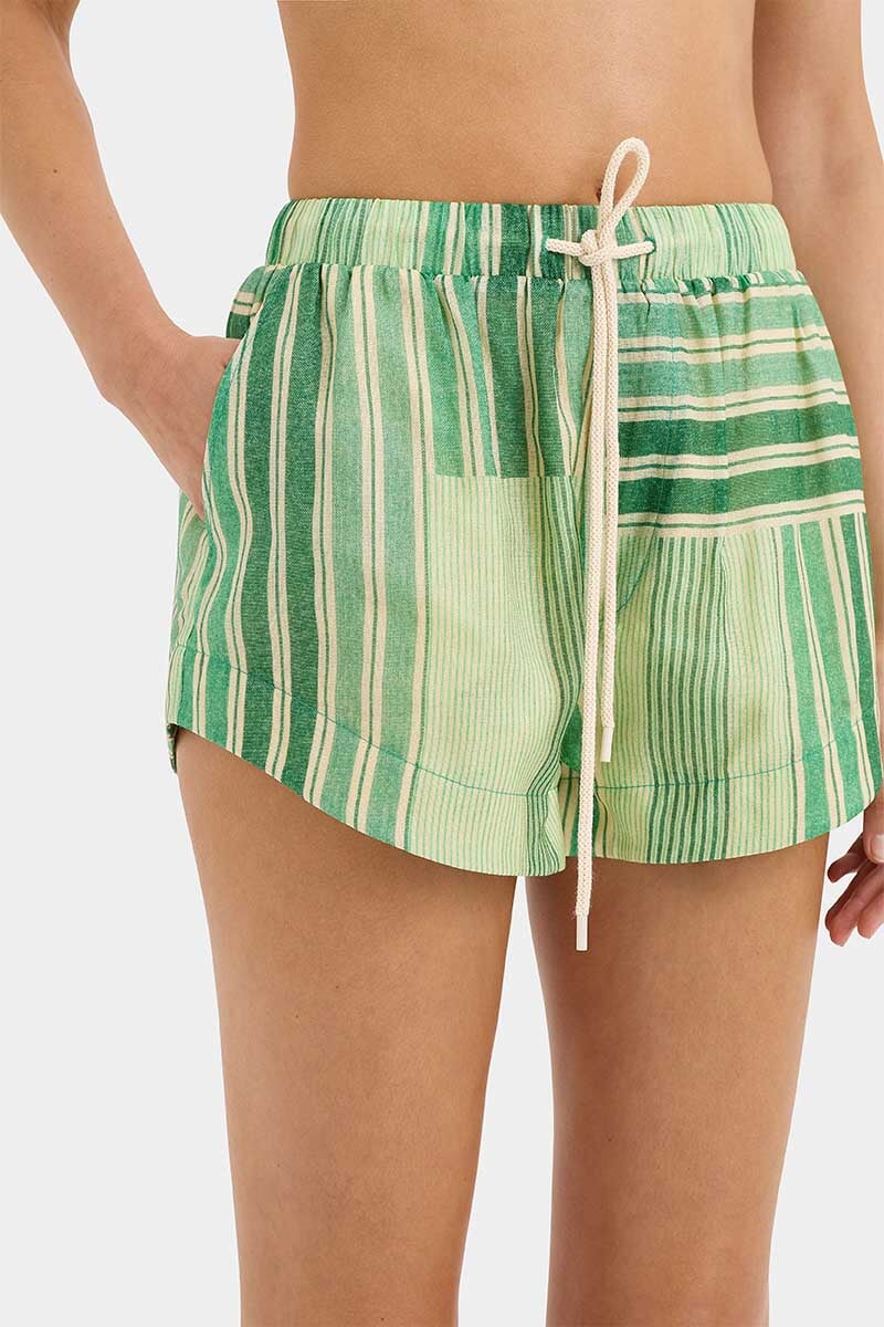 Green and white hot sale striped shorts