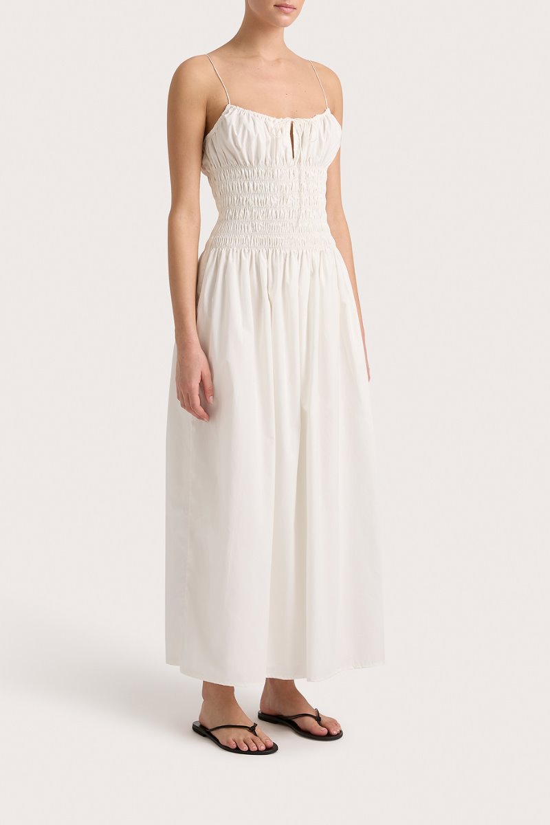 AYA STRING MIDI DRESS-WHITE Midi Dress Faithfull the Brand 