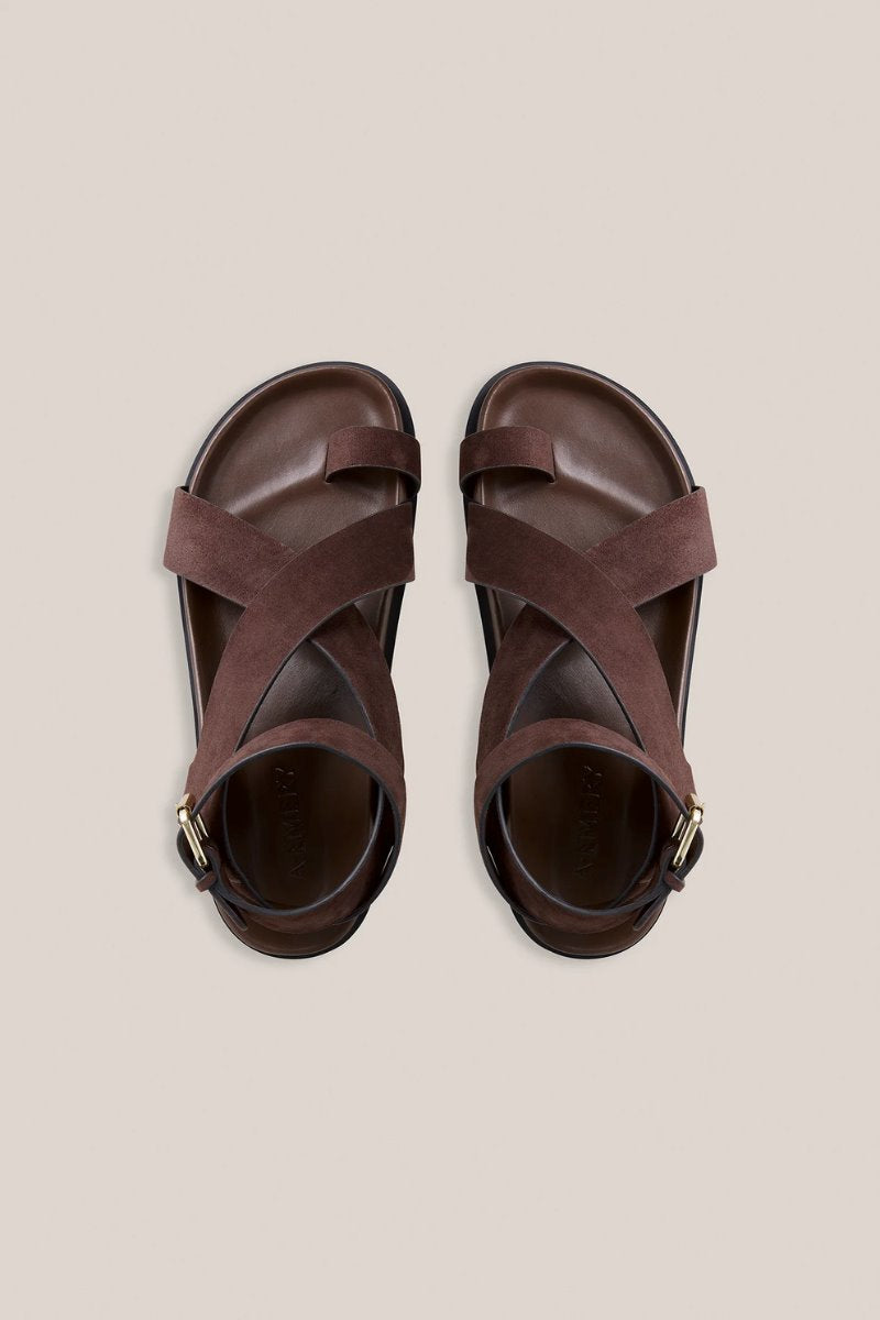 THE JALEN SANDAL-WALNUT SUEDE Sandals A.Emery 