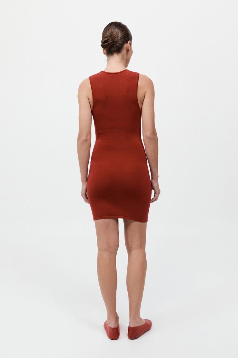 DETACHABLE LAYER KNIT DRESS-ROSSO Mini Dress ST AGNI 