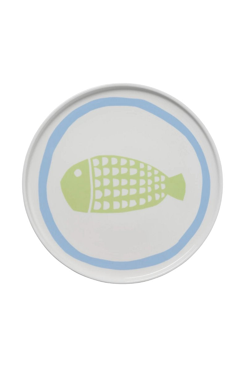 FISH PLATE-BLUE/GREEN *in-store only* Home In The Round House 