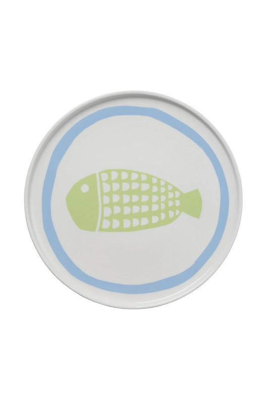 FISH PLATE-BLUE/GREEN *in-store only* Home In The Round House 