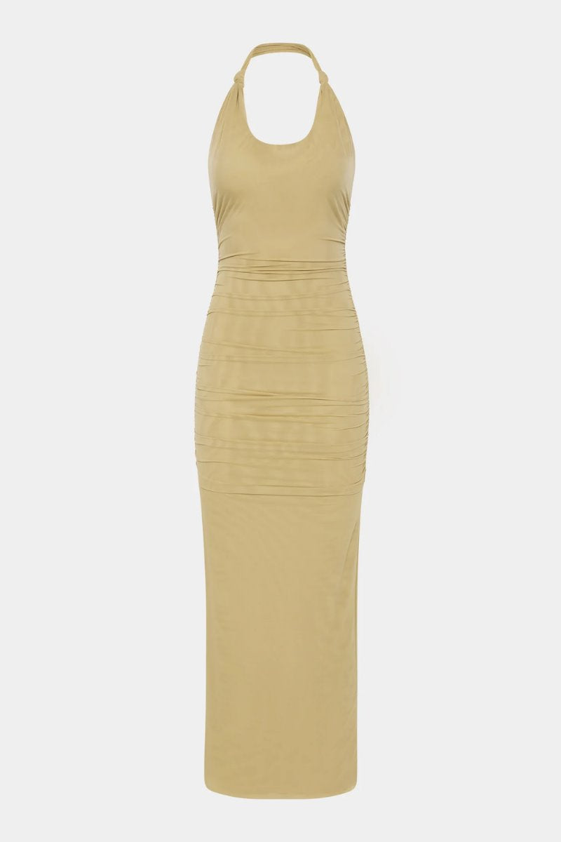 JACQUES KNOT MIDI DRESS-OLIVE Midi Dress SIR. 