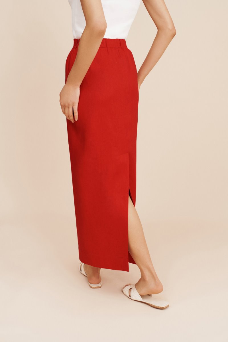 BONNIE PENCIL SKIRT-RED Skirts Posse 