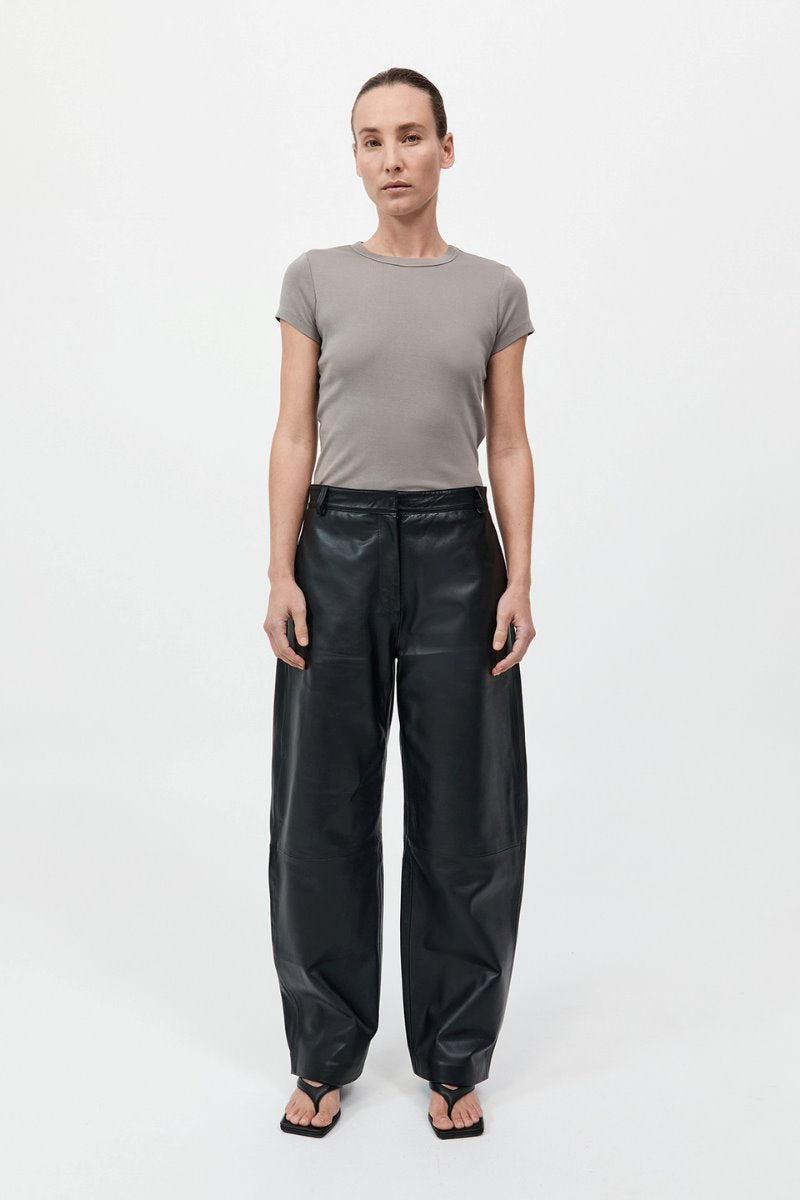 LEATHER BALLOON PANTS-BLACK Pants ST AGNI 