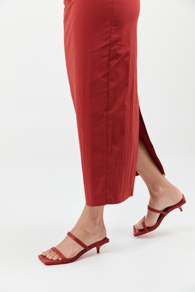 FINE STRAP KITTEN HEEL-ROSSO Footwear ST AGNI 