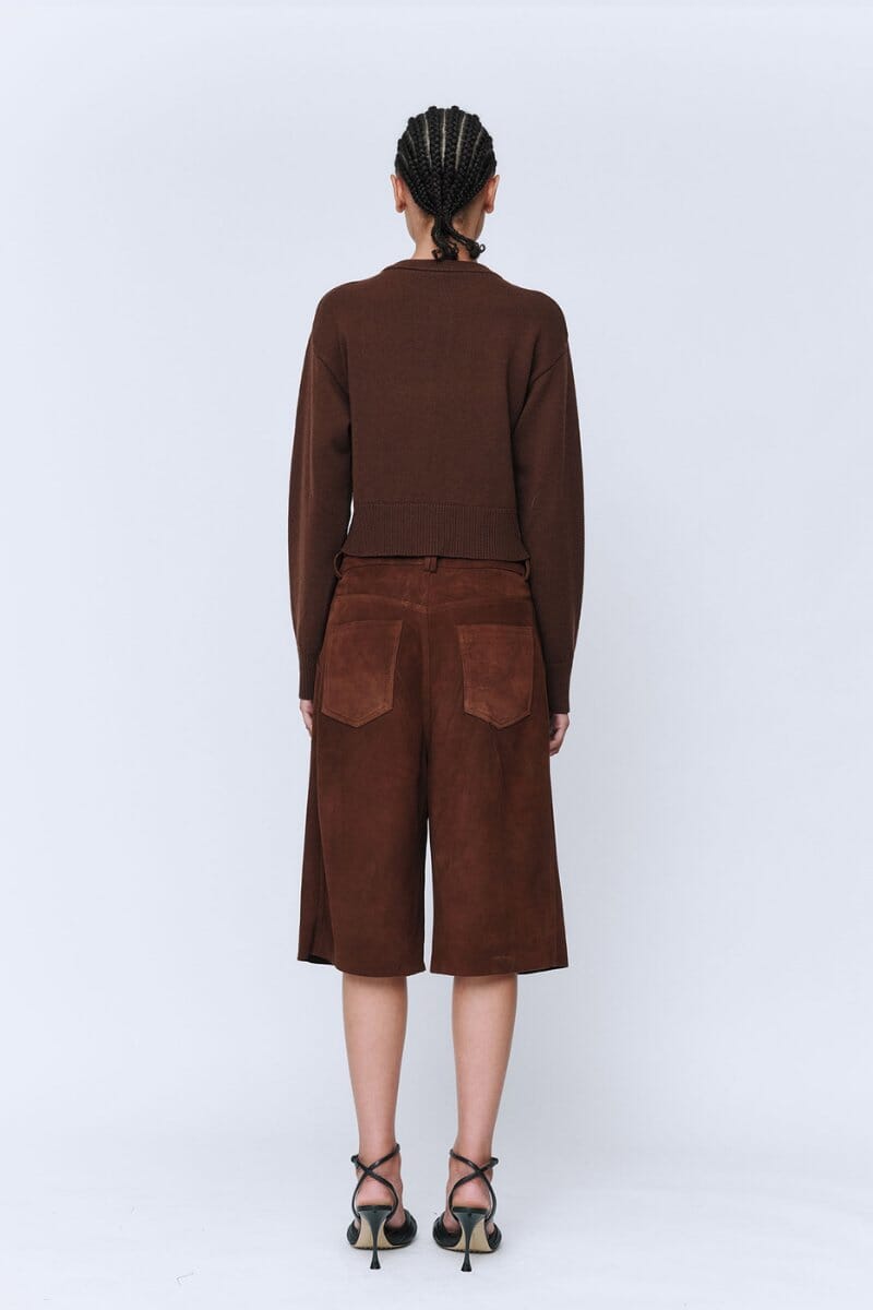 PANSY FLOWER CARDIGAN-CHOCOLATE Knitwear Wynn Hamlyn 