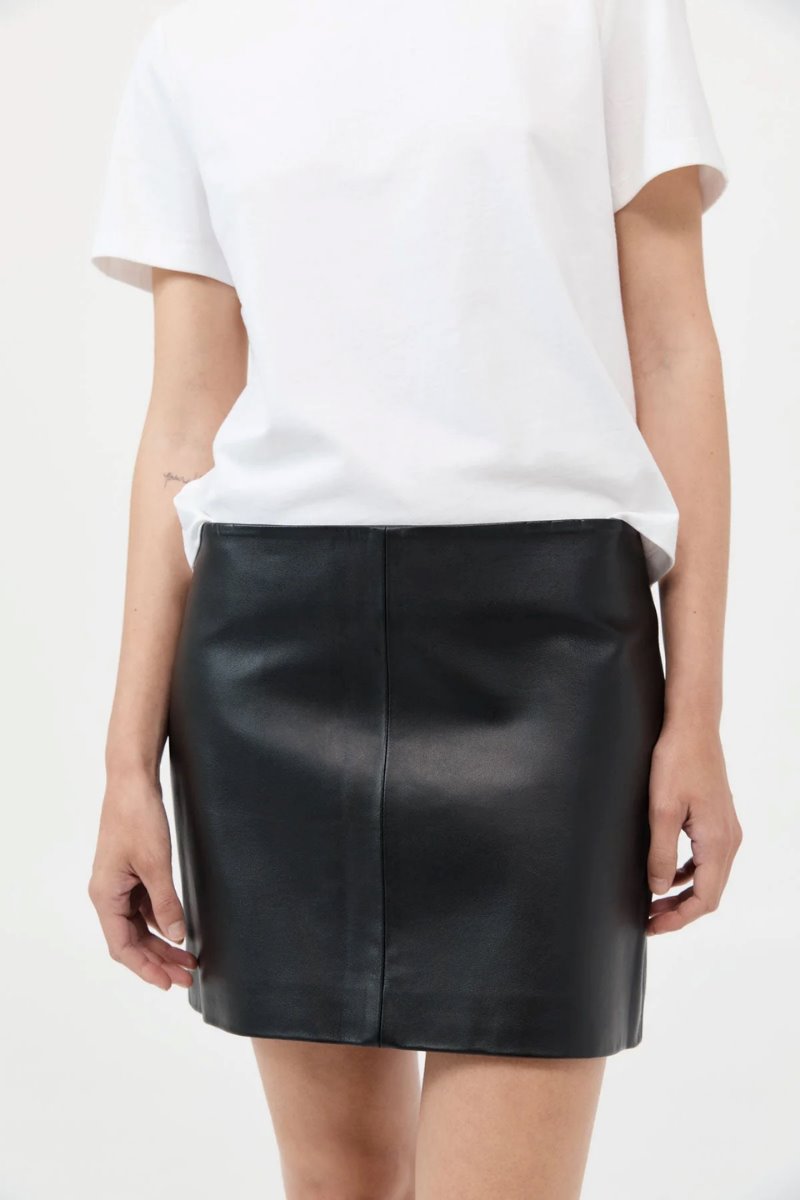 LEATHER MINI SKIRT-BLACK Skirts ST AGNI 