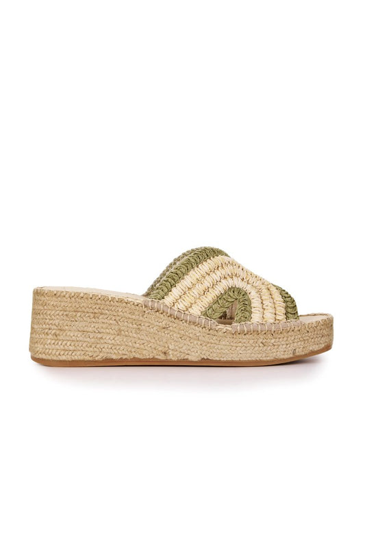 SPIRAL ESPADRILLE WEDGE-NATURAL/KHAKI Heels Estilo Emporio 