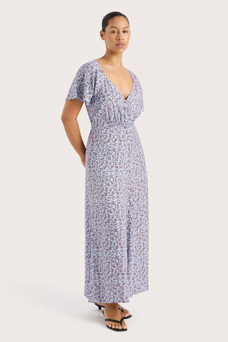 AURELIA MIDI DRESS-AMARYLLIS FLORAL BLUE Midi Dress Faithfull the Brand 