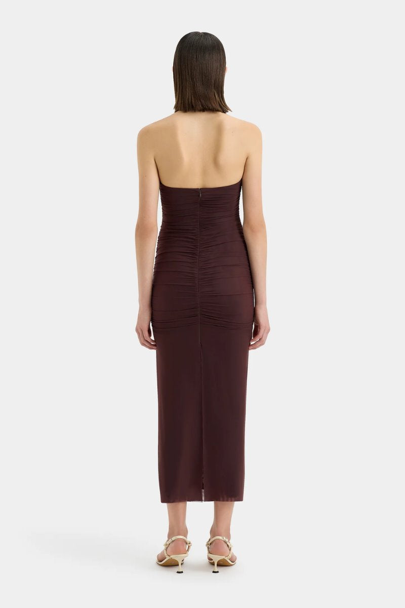 JACQUES KNOT MIDI DRESS-CHOCOLATE Midi Dress SIR. 