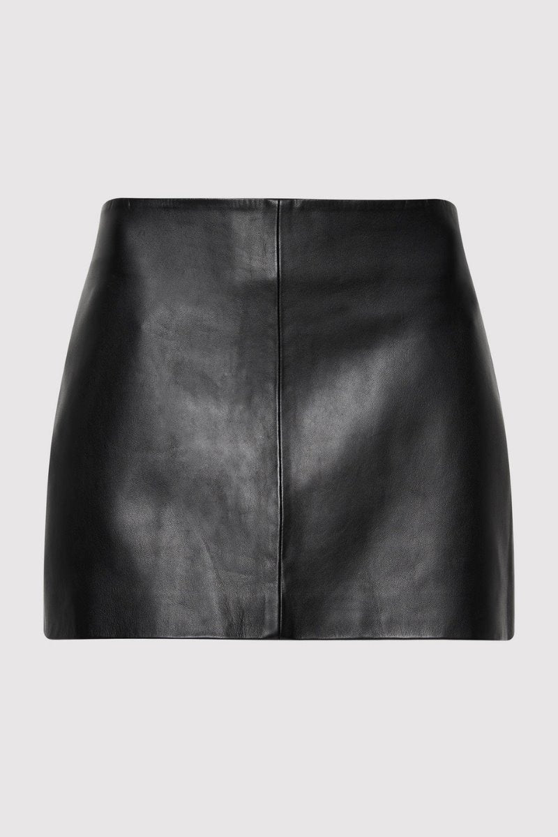 LEATHER MINI SKIRT-BLACK Skirts ST AGNI 