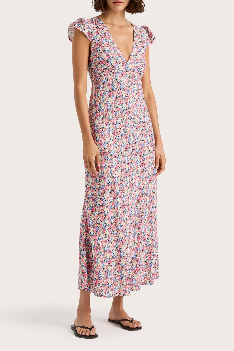 ESSON MIDI DRESS-VALERIE FLORAL MULTI Midi Dress Faithfull the Brand 