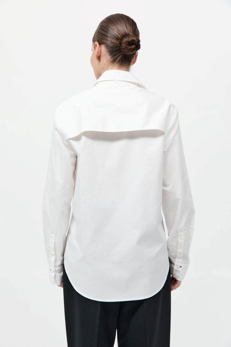 DETACHABLE TIE SHIRT-WHITE Tops ST AGNI 