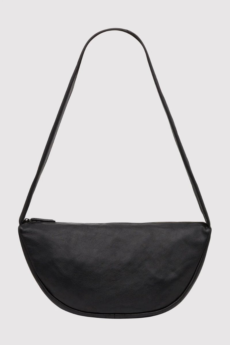 SOFT CRESCENT BAG-BLACK Handbags ST AGNI 