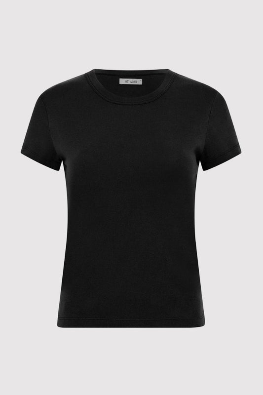 ORGANIC COTTON BABY TEE-BLACK Tops ST AGNI 