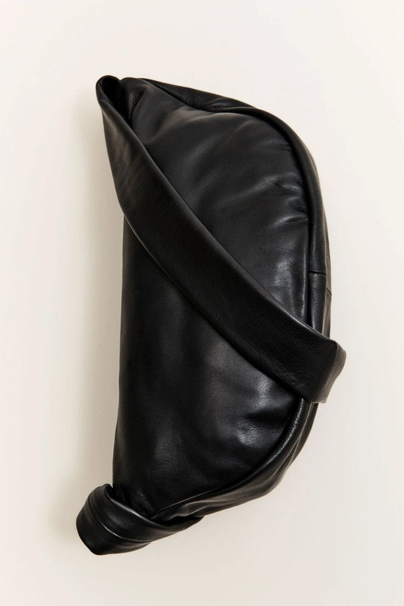 SOFT CRESCENT BAG-BLACK Handbags ST AGNI 