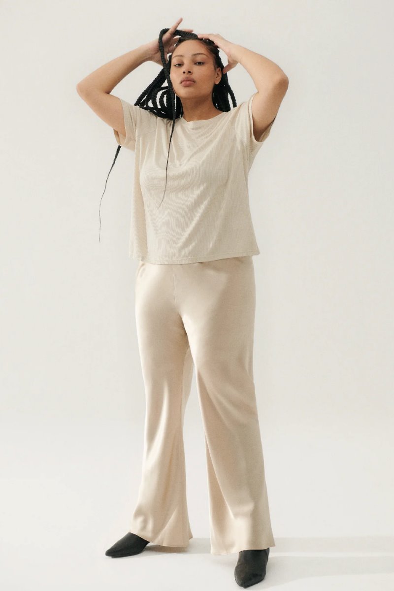 BIAS CUT PANTS-HAZELNUT Pants Silk Laundry 