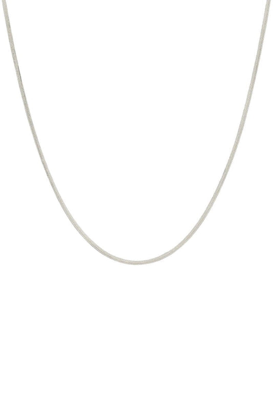 JADE SNAKECHAIN NECKLACE-SILVER Necklaces F&D 