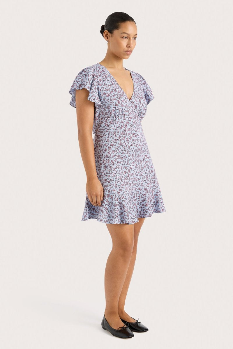 ALBA MINI DRESS-AMARYLLIS FLORAL BLUE Mini Dress Faithfull the Brand 