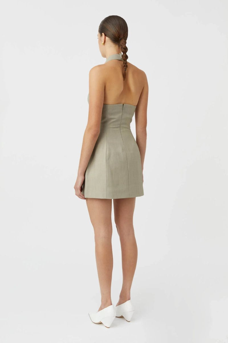 POMPIDOU HALTERNECK MINI DRESS-OLIVE MARLE Mini Dress Camilla and Marc 