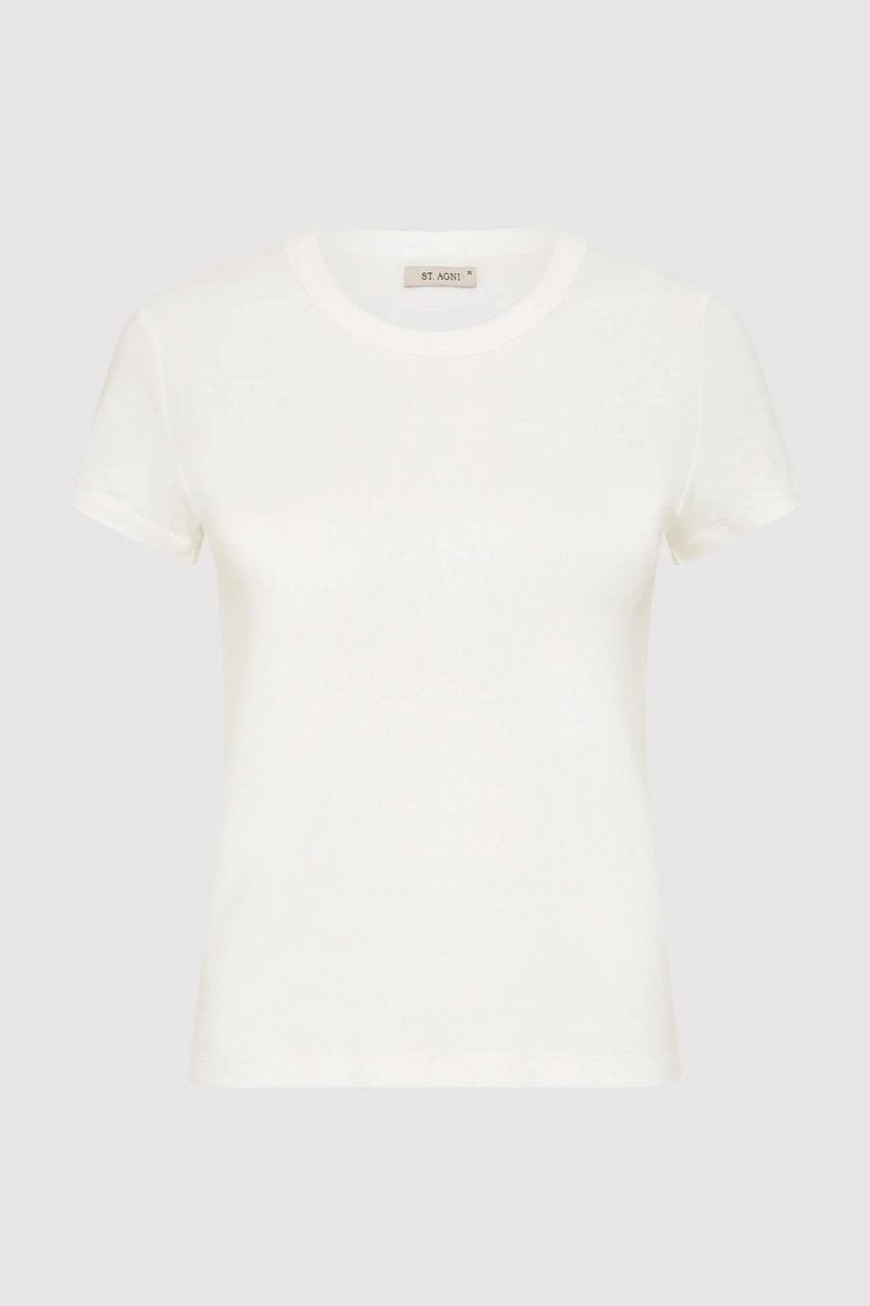 ORGANIC COTTON BABY TEE-WHITE Tops ST AGNI 