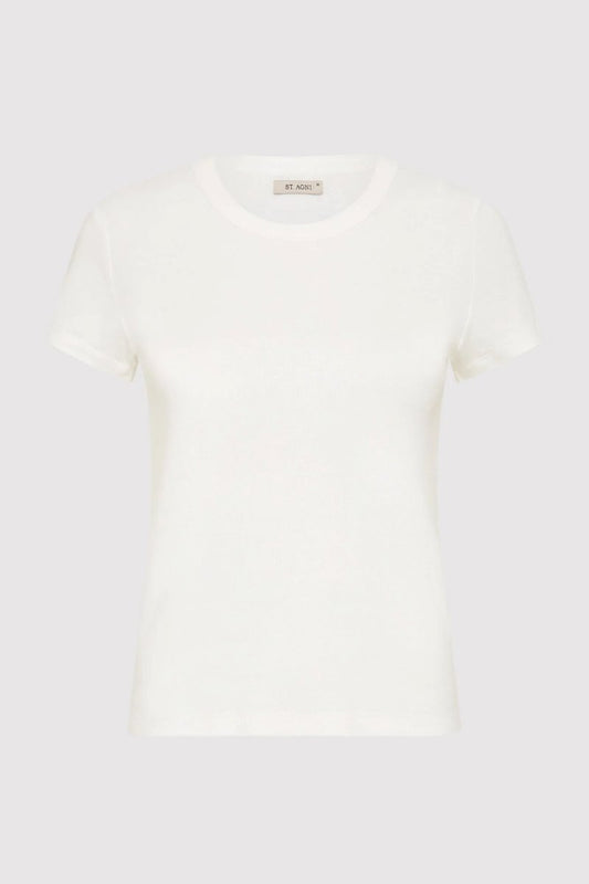 ORGANIC COTTON BABY TEE-WHITE Tops ST AGNI 