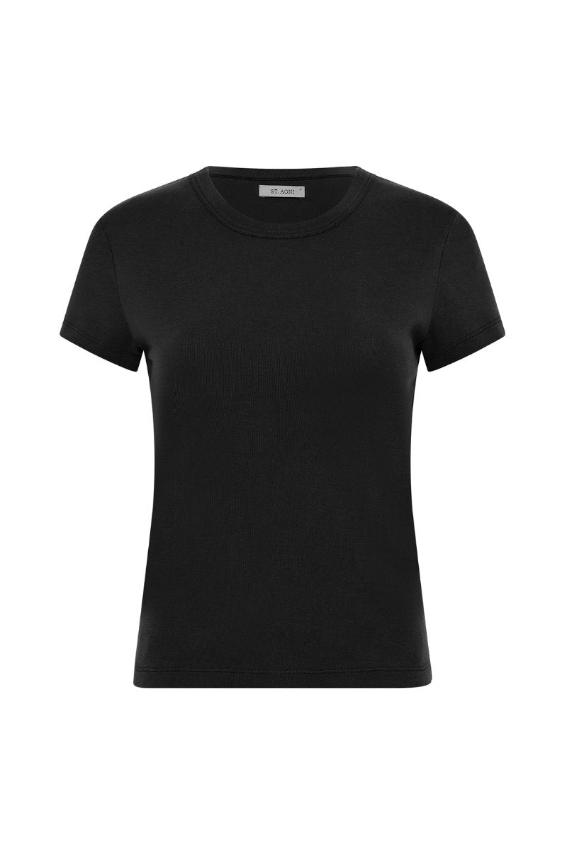 ORGANIC COTTON BABY TEE-JET BLACK Tops ST AGNI 