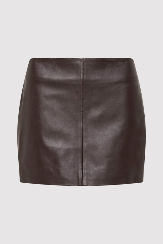 LEATHER MINI SKIRT-CHOCLATE Skirts ST AGNI 