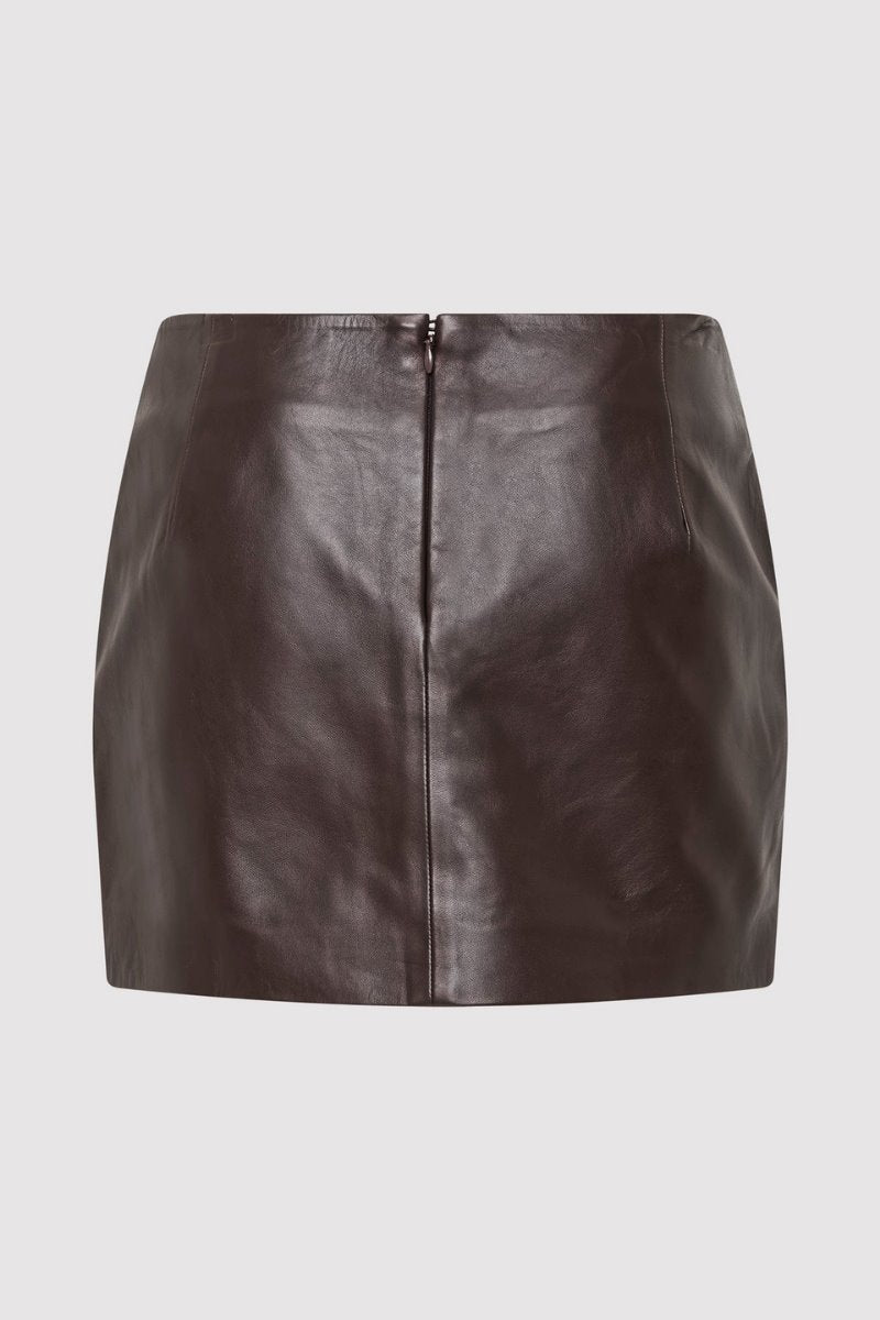 LEATHER MINI SKIRT-CHOCLATE Skirts ST AGNI 