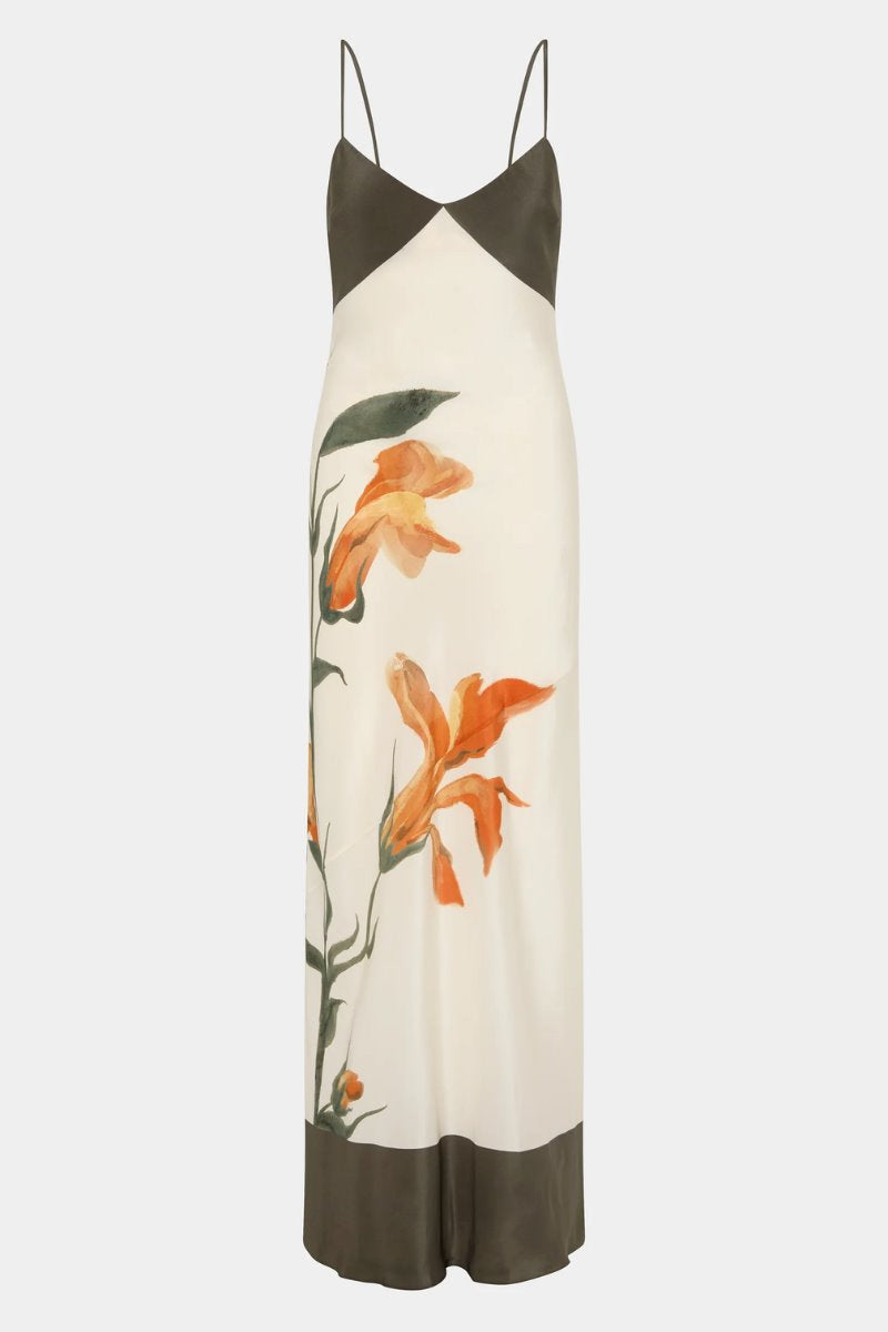 CONSTANCE V NECK SLIP DRESS-IRIS FLORAL Maxi Dress SIR. 