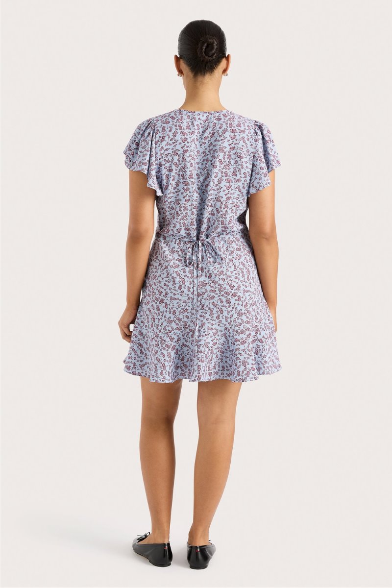 ALBA MINI DRESS-AMARYLLIS FLORAL BLUE Mini Dress Faithfull the Brand 