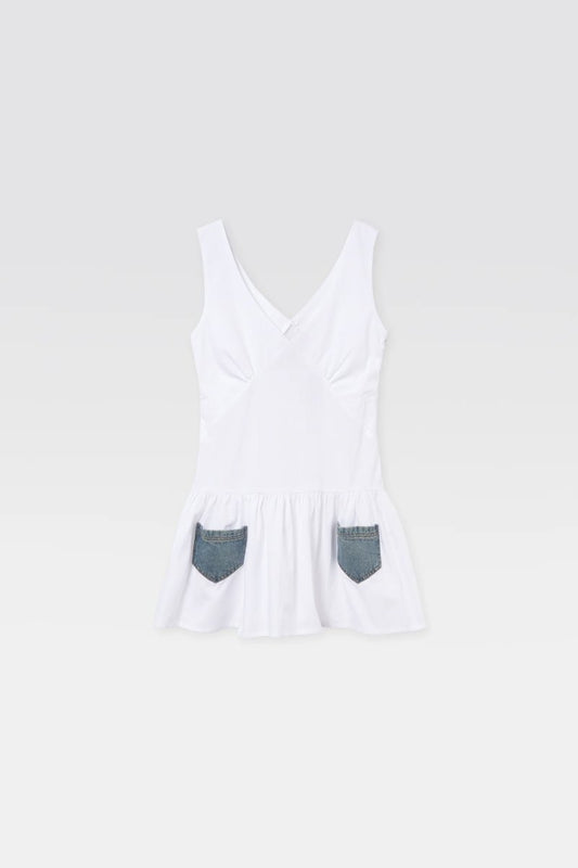 GARACHICO MINI DRESS-WHITE BLUE Mini Dress Gimaguas 