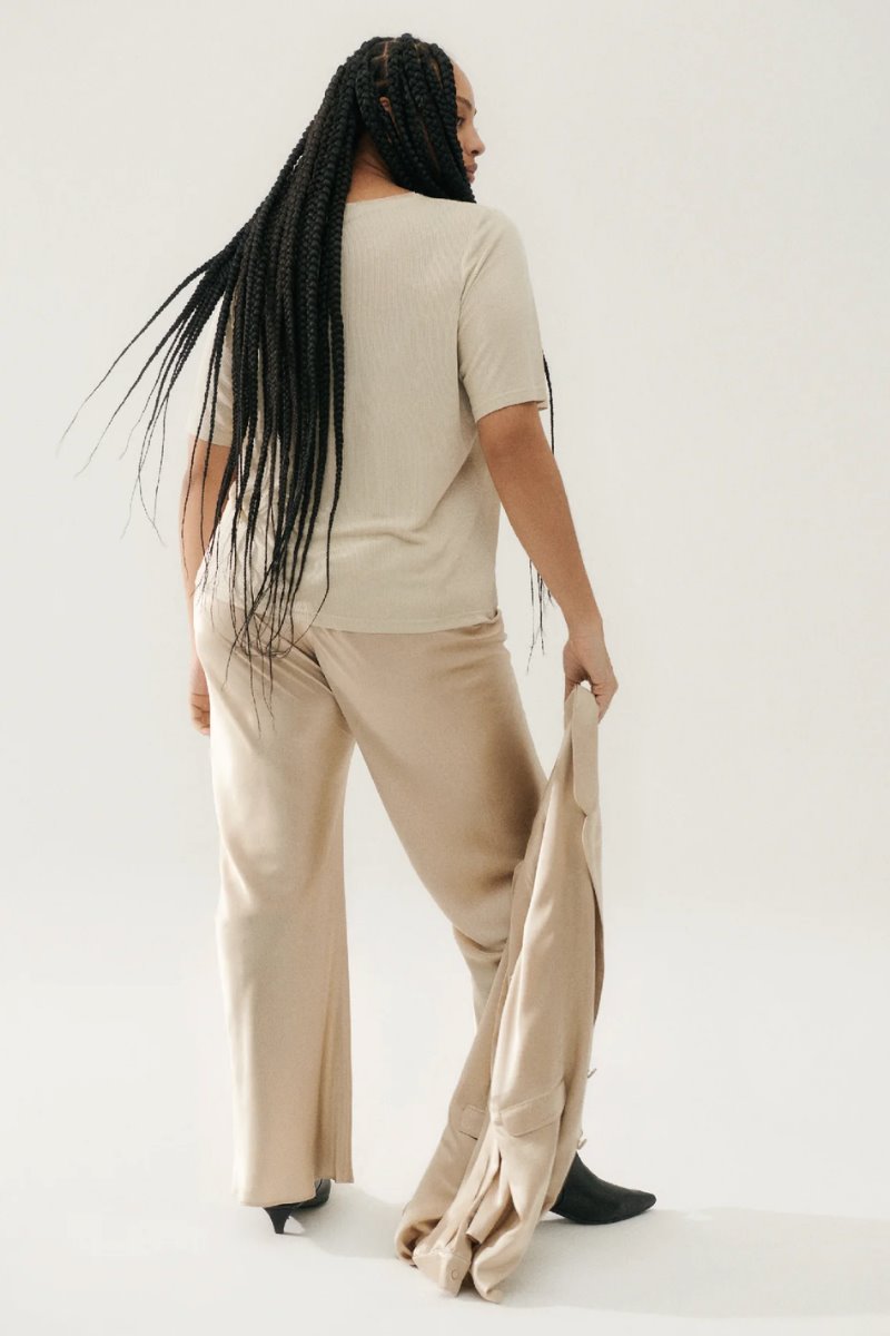 BIAS CUT PANTS-HAZELNUT Pants Silk Laundry 