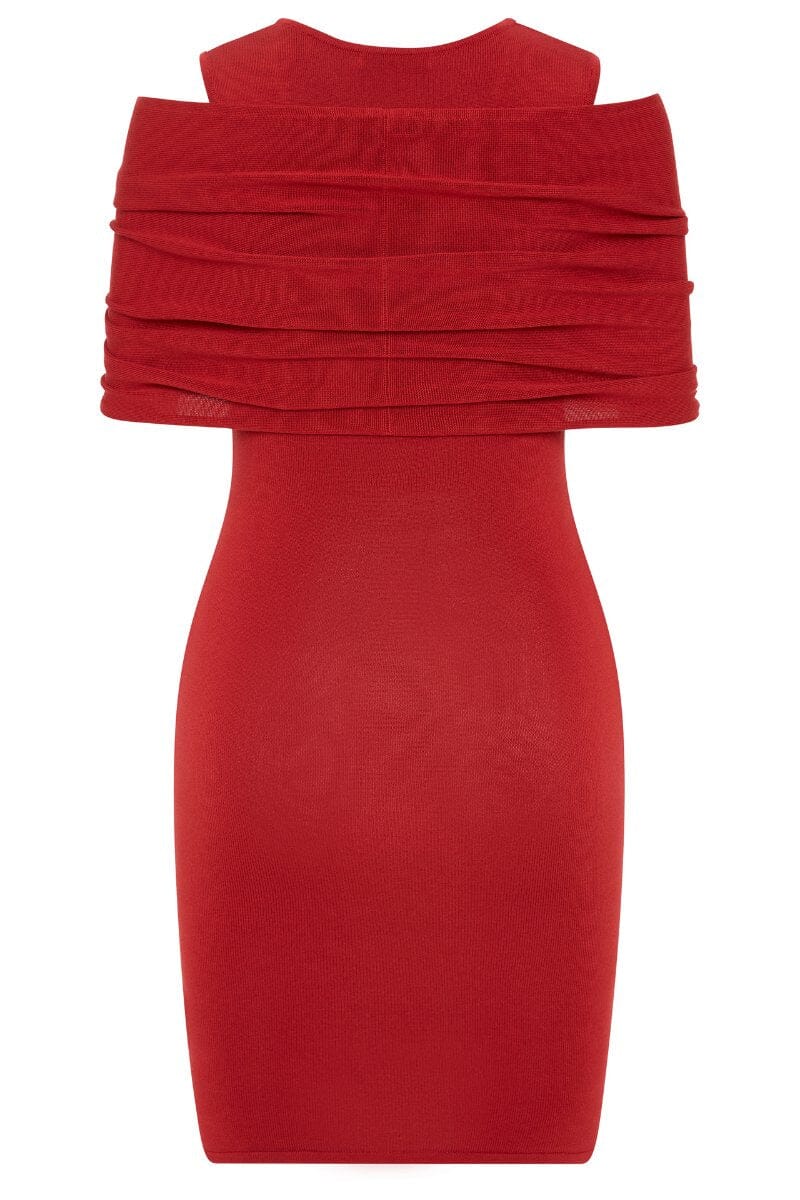 DETACHABLE LAYER KNIT DRESS-ROSSO Mini Dress ST AGNI 
